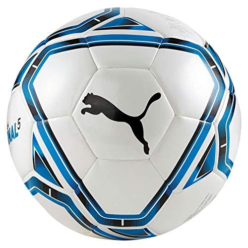 Puma teamFINAL 21.5 Hybrid Ball, Pallone da Calcio Unisex-Adult, White-Electric Blue Lemonade-Peacoat, 5