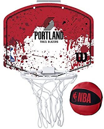 Wilson Minicanestro da Basket NBA TEAM MINI HOOP, Plastica, Bianco/Rosso (Portland Trail Blazers)