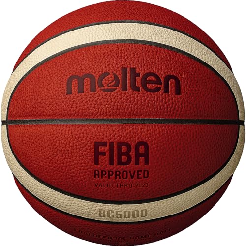 Molten BG5000 Pallone da gioco approvato FIBA, Arancione/marrone chiaro, misura 7