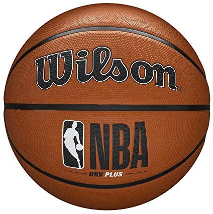 Wilson Pallone da Basket NBA DRV Plus Basketball, Utilizzo Outdoor, Gomma, Misura 5, Marrone