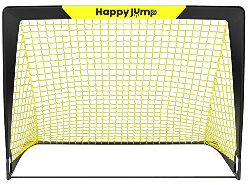 Happy Jump Porta da Calcio Rete da Calcio per Bambini Giardino Allenamento Regalo x1 (3'x2.2', Nero+Giallo)