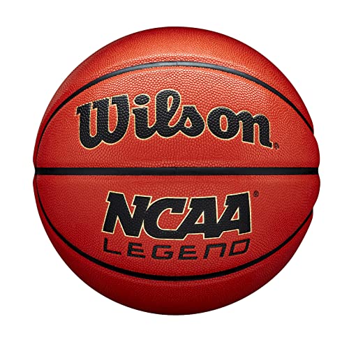 Wilson Pallone da Basket NCAA LEGEND, Pelle Composita, Utilizzo Indoor e Outdoor