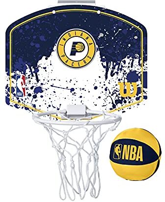 Wilson Minicanestro da Basket NBA TEAM MINI HOOP, Plastica, Bianco/Azzuro (Indiana Pacers)