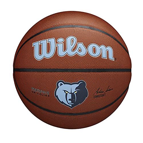 Wilson Pallone da Basket NBA TEAM COMPOSITE BSKT, Utilizzo Indoor/Outdoor, Pelle Composita, Misura 7, Marrone (Memphis Grizzlies)