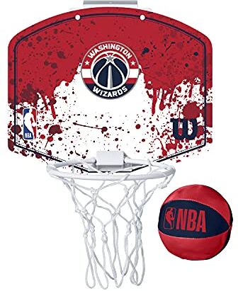 Wilson Minicanestro da Basket NBA TEAM MINI HOOP, Plastica, Bianco/Rosso (Washington Wizards)