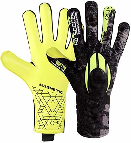 HO Soccer MG Phenomenon Elite Negative Black-Lime Guanti Portiere, Unisex Adulto, Nero/Lime