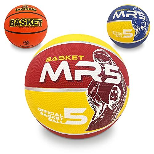 Mondo Toys Basketball pallone da basket DREAM TEAM per bambini superficie morbida Size 5 colore arancione / giallo / blu / amaranto