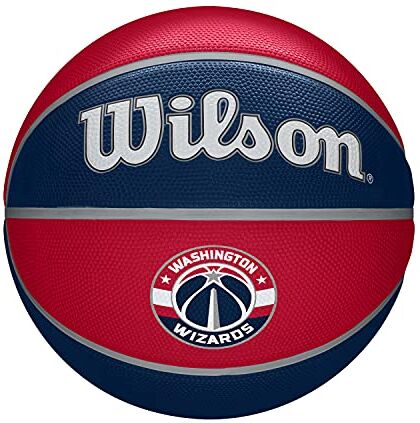 Wilson Pallone da Basket NBA TEAM TRIBUTE BSKT, Utilizzo Outdoor, Gomma, Misura 7, Rosso/Blu (Washington Wizards)