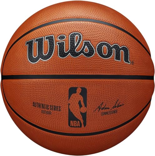 Wilson Pallone da Basket NBA AUTHENTIC SERIES OUTDOOR SZ7, Utilizzo Outdoor, Gomma Tackskin, Misura 7, Marrone