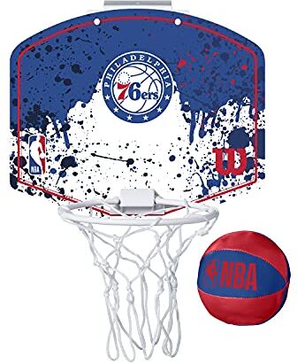 Wilson Minicanestro da Basket NBA TEAM MINI HOOP, Plastica, Bianco/Blu (Philadelphia 76ers)