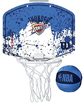 Wilson Minicanestro da Basket NBA TEAM MINI HOOP, Plastica, Bianco/Blu (Oklahoma City Thunder)