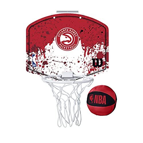 Wilson Minicanestro da Basket NBA TEAM MINI HOOP, Plastica, Bianco/Rosso (Atlanta Hawks)