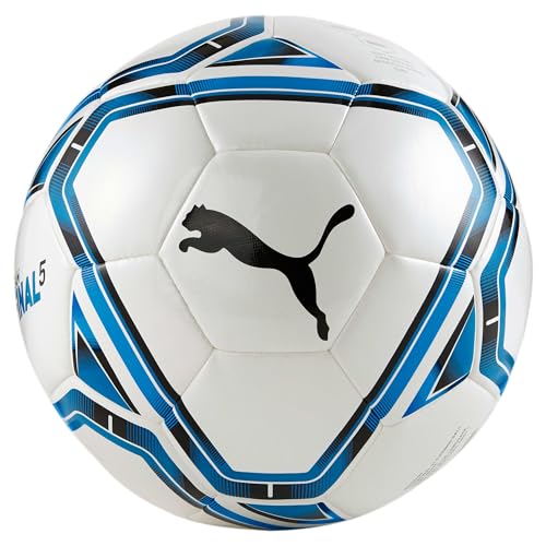 Puma teamFINAL 21.5 Hybrid Ball, Pallone da Calcio Unisex-Adult, White-Electric Blue Lemonade-Peacoat, 4