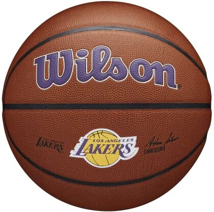 Wilson Pallone da Basket NBA TEAM COMPOSITE BSKT, Utilizzo Indoor/Outdoor, Pelle Composita, Misura 7, Marrone (Los Angeles Lakers)