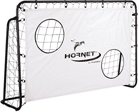 Hudora Porta da calcio Hornet 180 con parete per goal porta da esterno per bambini e adulti con rete removibile e due fori rinforzati Porta impermeabile per training e divertimento