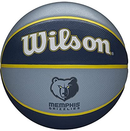 Wilson Pallone da Basket NBA TEAM TRIBUTE BSKT, Utilizzo Outdoor, Gomma, Misura 7, Blu/Blu Scuro (Memphis Grizzlies)