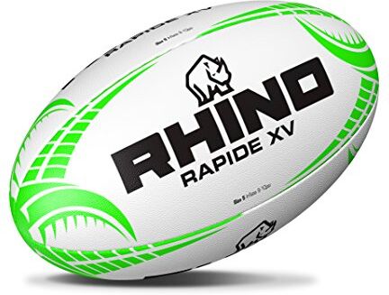 Rhino Rapide XV, palla da rugby, bianco/verde, taglia 4