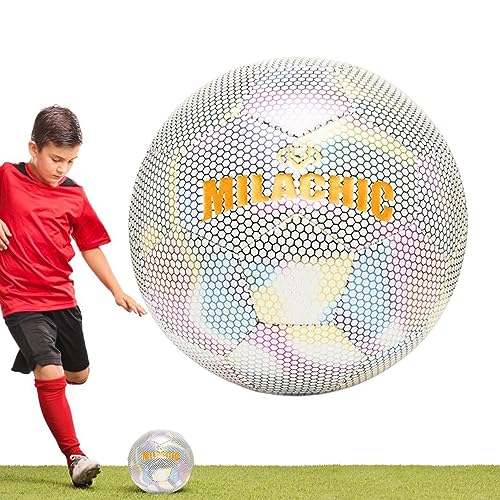 ALASSE Kot-au Pallone da calcio luminoso, portatile, riflettente, luminoso, per adulti, ragazze, bambini, ragazzi