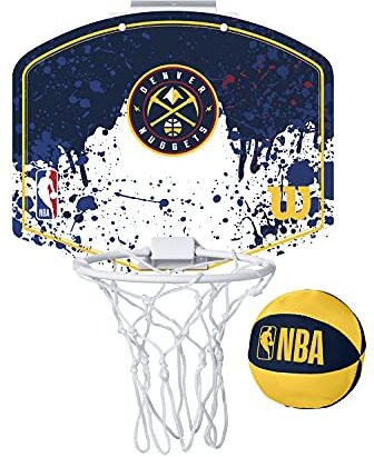 Wilson Minicanestro da Basket NBA TEAM MINI HOOP, Plastica, Bianco/Blu Scuro (Denver Nuggets)