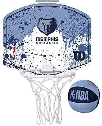 Wilson Minicanestro da Basket NBA TEAM MINI HOOP, Plastica, Bianco/Blu (Memphis Grizzlies)