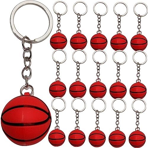 TOYANDONA 16 Pezzi Portachiavi a Sfera Portachiavi Pallone Calcio Caramelle Da Calcio Cartoline Di San Di Basket San Sportivo Mini Palloni Calcio Borsa Bambino Chiave Gomma Morbida