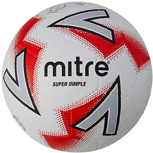 Mitre Fossetta Super, Calcio Unisex-Adulto, White/Red, 4