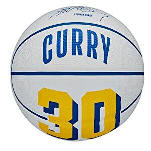 Wilson Pallone da Basket, NBA Player Icon Mini, Stephen Curry, Golden State Warriors, Utilizzo Indoor e Outdoor, Taglia: 3, Blu/Giallo Wilson Pallone da Basket, NBA Player Icon Mini, Stephen Curry, Golden State Warriors, Utilizzo Indoor e Outdoor, Taglia: 3, Blu/Giallo