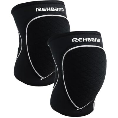 Rehband Ginocchiere sportive in neoprene per pallavolo, pallamano e sport indoor, vestibilità aderente e comfort elevato, protezione ginocchio unisex, nero, 1 paio, misura XS Rehband Ginocchiere sportive in neoprene per pallavolo, pallamano e sport indoor, vestibilità aderente e comfort elevato, protezione ginocchio unisex, nero, 1 paio, misura XS