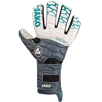 JAKO Prestige WRC Protection Guanti da Portiere, Unisex Adulto, Guanti da Portiere, , Antracite/Turchese, 7.5 JAKO Prestige WRC Protection Guanti da Portiere, Unisex Adulto, Guanti da Portiere, , Antracite/Turchese, 7.5