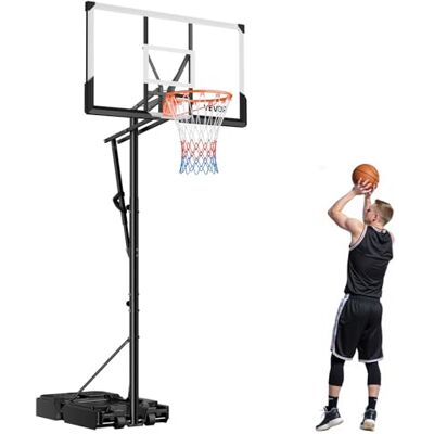 VEVOR Supporto da Basket Portatile Massimo 3,05 m Pallacanestro da Esterno con Piedistallo Regolabile in Altezza Design di Sollevamento, con Ruote e Tabellone PC da 1117,6 mm, per Cortili, Scuole VEVOR Supporto da Basket Portatile Massimo 3,05 m Pallacanestro da Esterno con Piedistallo Regolabile in Altezza Design di Sollevamento, con Ruote e Tabellone PC da 1117,6 mm, per Cortili, Scuole