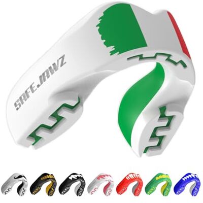 SAFEJAWZ Vestibilità Slim Paradenti Sportivo Adulti e Bambini Contatto Completo per Tutti Gli Sport, tra Cui Rugby, MMA, Hockey, Judo Arti Marziali e Boxe SAFEJAWZ Vestibilità Slim Paradenti Sportivo Adulti e Bambini Contatto Completo per Tutti Gli Sport, tra Cui Rugby, MMA, Hockey, Judo Arti Marziali e Boxe