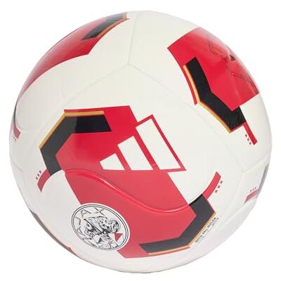 Adidas Unisex Adulto Ajax Amsterdam Home Club Recreation Ball, white/bold red, 5 Adidas Unisex Adulto Ajax Amsterdam Home Club Recreation Ball, white/bold red, 5
