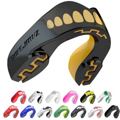 SAFEJAWZ Vestibilità Slim Paradenti Sportivo Adulti e Bambini Contatto Completo per Tutti Gli Sport, tra Cui Rugby, MMA, Hockey, Judo Arti Marziali e Boxe SAFEJAWZ Vestibilità Slim Paradenti Sportivo Adulti e Bambini Contatto Completo per Tutti Gli Sport, tra Cui Rugby, MMA, Hockey, Judo Arti Marziali e Boxe