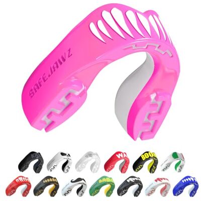 SAFEJAWZ Vestibilità Slim Paradenti Sportivo Adulti e Bambini Contatto Completo per Tutti Gli Sport, tra Cui Rugby, MMA, Hockey, Judo Arti Marziali e Boxe SAFEJAWZ Vestibilità Slim Paradenti Sportivo Adulti e Bambini Contatto Completo per Tutti Gli Sport, tra Cui Rugby, MMA, Hockey, Judo Arti Marziali e Boxe