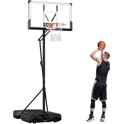 VEVOR Supporto da Basket Portatile Massimo 3,05 m Pallacanestro da Esterno con Piedistallo Regolabile in Altezza Design di Sollevamento, con Ruote e Tabellone PC da 1371,6 mm, per Cortili, Scuole VEVOR Supporto da Basket Portatile Massimo 3,05 m Pallacanestro da Esterno con Piedistallo Regolabile in Altezza Design di Sollevamento, con Ruote e Tabellone PC da 1371,6 mm, per Cortili, Scuole