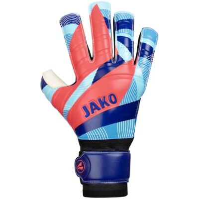 JAKO Guanti da portiere unisex River Basic RC Protection, Navy/SkyBlue/Coral, 9 JAKO Guanti da portiere unisex River Basic RC Protection, Navy/SkyBlue/Coral, 9