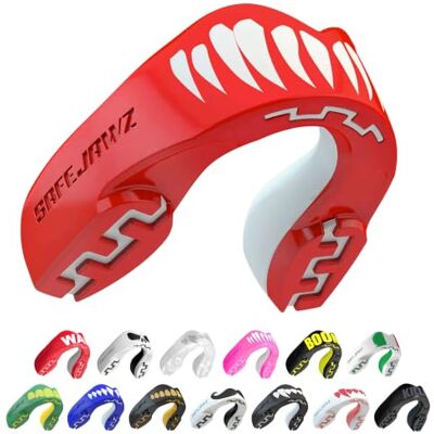 SAFEJAWZ Vestibilità Slim Paradenti Sportivo Adulti e Bambini Contatto Completo per Tutti Gli Sport, tra Cui Rugby, MMA, Hockey, Judo Arti Marziali e Boxe SAFEJAWZ Vestibilità Slim Paradenti Sportivo Adulti e Bambini Contatto Completo per Tutti Gli Sport, tra Cui Rugby, MMA, Hockey, Judo Arti Marziali e Boxe