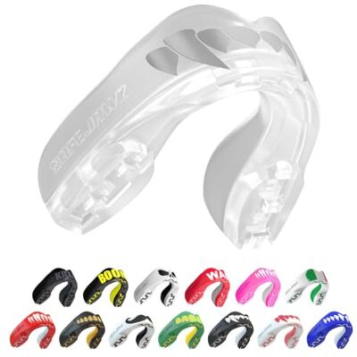 SAFEJAWZ Vestibilità Slim Paradenti Sportivo Adulti e Bambini Contatto Completo per Tutti Gli Sport, tra Cui Rugby, MMA, Hockey, Judo Arti Marziali e Boxe SAFEJAWZ Vestibilità Slim Paradenti Sportivo Adulti e Bambini Contatto Completo per Tutti Gli Sport, tra Cui Rugby, MMA, Hockey, Judo Arti Marziali e Boxe
