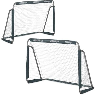 Relaxdays Porte da Calcio per il Giardino, Set da 2, per Adulti e Bambini, in Metallo, con Rete, 110x150x75 cm, Grigio Relaxdays Porte da Calcio per il Giardino, Set da 2, per Adulti e Bambini, in Metallo, con Rete, 110x150x75 cm, Grigio