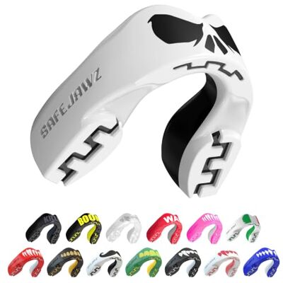 SAFEJAWZ Vestibilità Slim Paradenti Sportivo Adulti e Bambini Contatto Completo per Tutti Gli Sport, tra Cui Rugby, MMA, Hockey, Judo Arti Marziali e Boxe SAFEJAWZ Vestibilità Slim Paradenti Sportivo Adulti e Bambini Contatto Completo per Tutti Gli Sport, tra Cui Rugby, MMA, Hockey, Judo Arti Marziali e Boxe
