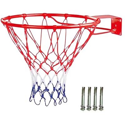 Relaxdays Canestro da Basket da Montare a Parete, con Rete e tasselli, Adatto per Esterni, Ø: 45 Relaxdays Canestro da Basket da Montare a Parete, con Rete e tasselli, Adatto per Esterni, Ø: 45