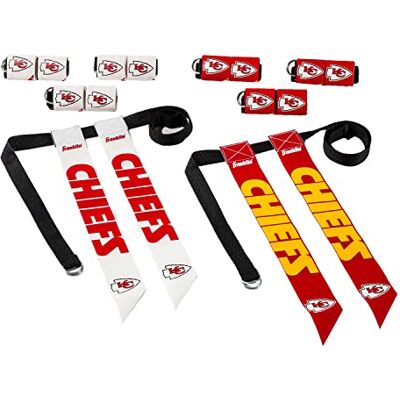 Franklin Sports Set da Football Americano con Bandiera della Squadra Kansas City Chiefs NFL, Cinture e Bandiere, equipaggiamento per Bambini e Adulti Franklin Sports Set da Football Americano con Bandiera della Squadra Kansas City Chiefs NFL, Cinture e Bandiere, equipaggiamento per Bambini e Adulti