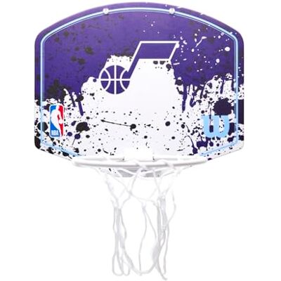 Wilson Mini Canestro da Basket NBA Team Utah Jazz, In Plastica da Appendere alla Porta, Gioca Ovunque, Viola Wilson Mini Canestro da Basket NBA Team Utah Jazz, In Plastica da Appendere alla Porta, Gioca Ovunque, Viola