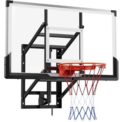 VEVOR Canestro da Basket a Parete con Tabellone in PC da 1371,6 mm e Tabellone con Spessore di 2 mm, Rete in Misto Nylon Spesso, Canestro da Basket Peso di 33,6 kg per Gioco Professionale VEVOR Canestro da Basket a Parete con Tabellone in PC da 1371,6 mm e Tabellone con Spessore di 2 mm, Rete in Misto Nylon Spesso, Canestro da Basket Peso di 33,6 kg per Gioco Professionale
