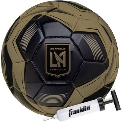 Franklin Sports MLS Los Angeles FC, palla da gioco, misura ufficiale 5, custodia morbida, resistente all'abrasione, pompa ad aria inclusa Franklin Sports MLS Los Angeles FC, palla da gioco, misura ufficiale 5, custodia morbida, resistente all'abrasione, pompa ad aria inclusa