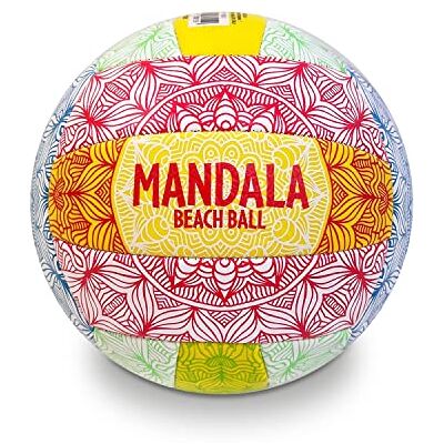 Mondo Mandala Pallone Beach Volley, Colore Bianco Giallo Arancione, Misura 5, Mondo Mandala Pallone Beach Volley, Colore Bianco Giallo Arancione, Misura 5,