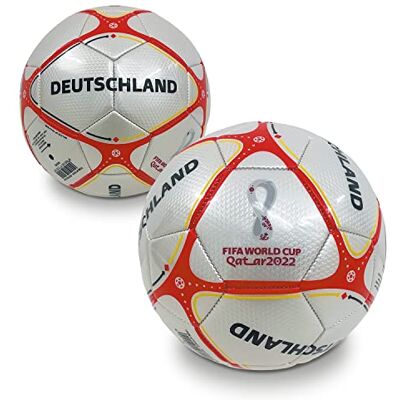 Mondo Toys Pallone da Calcio Cucito FIFA WORLD CUP QATAR 2022 GERMANIA Prodotto Ufficiale misura 5-400 g colore Bianco Mondo Toys Pallone da Calcio Cucito FIFA WORLD CUP QATAR 2022 GERMANIA Prodotto Ufficiale misura 5-400 g colore Bianco