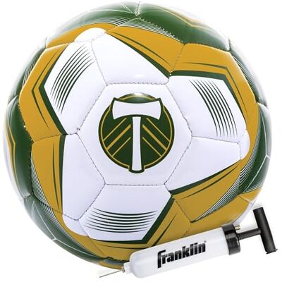 Franklin Sports MLS Portland Timbers Pallone da calcio ufficiale misura 5, copertura morbida resistente all'abrasione, dimensioni e peso ufficiali, pompa ad aria inclusa Franklin Sports MLS Portland Timbers Pallone da calcio ufficiale misura 5, copertura morbida resistente all'abrasione, dimensioni e peso ufficiali, pompa ad aria inclusa