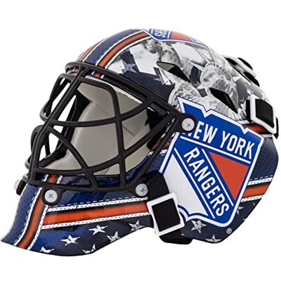 Franklin Sports New York Rangers NHL Team Logo Mini Hockey Goalie Mask with Case Collectible Goalie Mask with Official NHL Logos And Colors Franklin Sports New York Rangers NHL Team Logo Mini Hockey Goalie Mask with Case Collectible Goalie Mask with Official NHL Logos And Colors