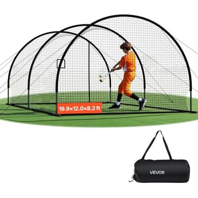 VEVOR Gabbia da Battuta Pop-Up di Baseball 6060 x 3660 x 2500 mm, Gabbia da Battuta Portatile Indipendente con HDPE Annodato a 30 Strati e Apertura per Macchina da Lancio, per Interni ed Esterni VEVOR Gabbia da Battuta Pop-Up di Baseball 6060 x 3660 x 2500 mm, Gabbia da Battuta Portatile Indipendente con HDPE Annodato a 30 Strati e Apertura per Macchina da Lancio, per Interni ed Esterni